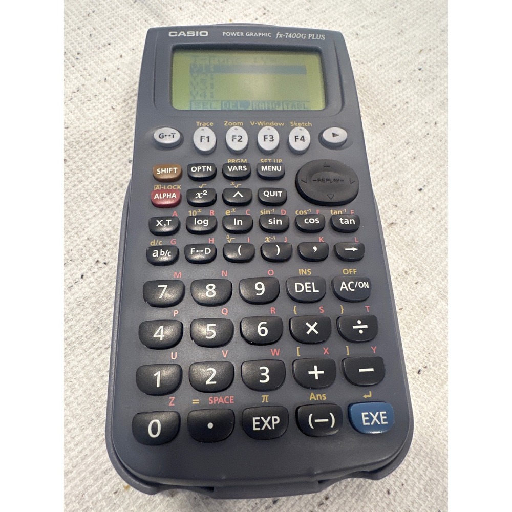 Casio Power Graphic fx-7400G PLUS Graphing Calculator Gray works
with Cover math